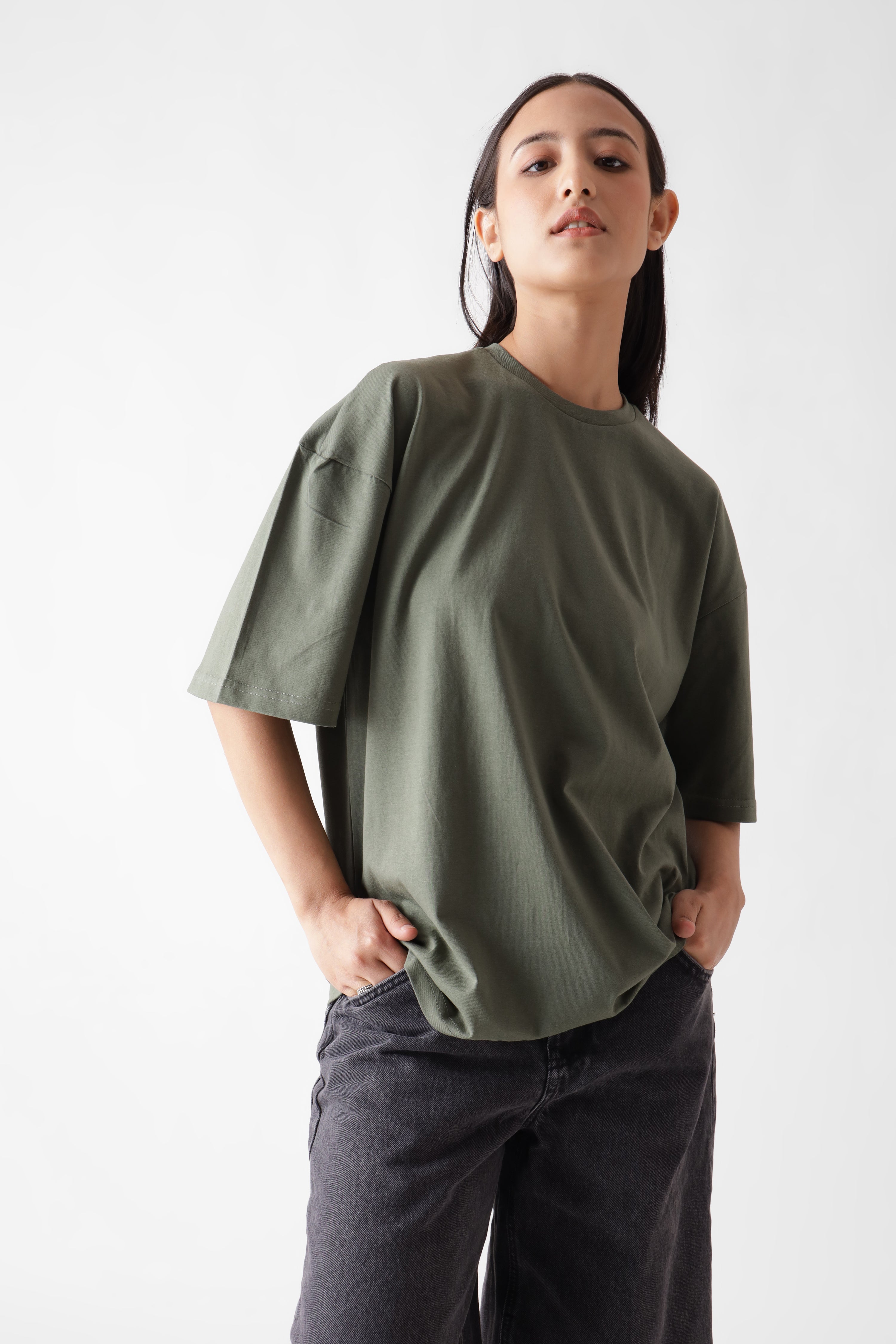 Oversized Olive tee main image 1