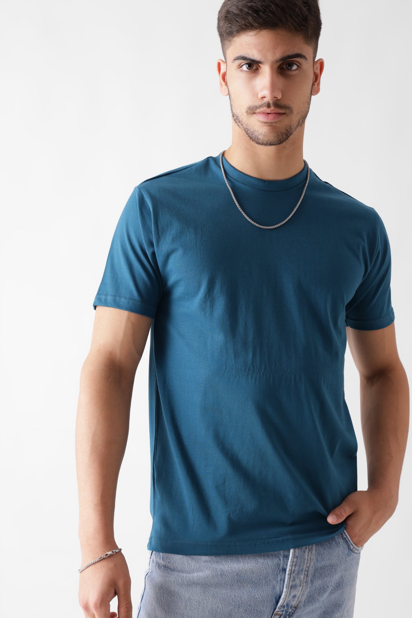 Teal Blue Crew Neck