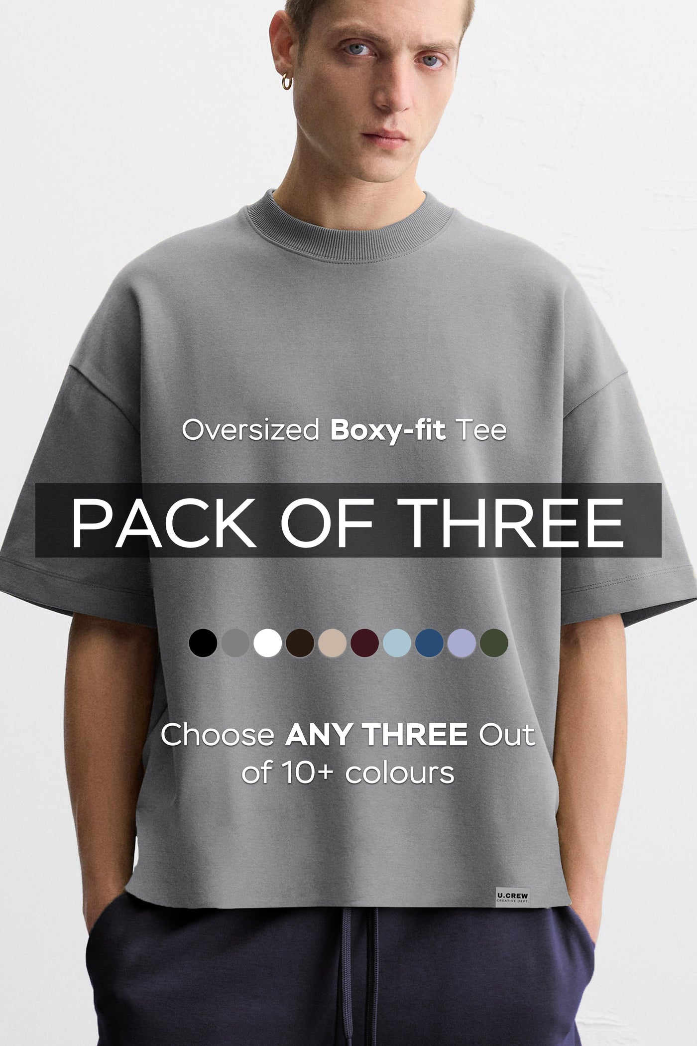 Pack of 3 - Boxy Fit 260GSM