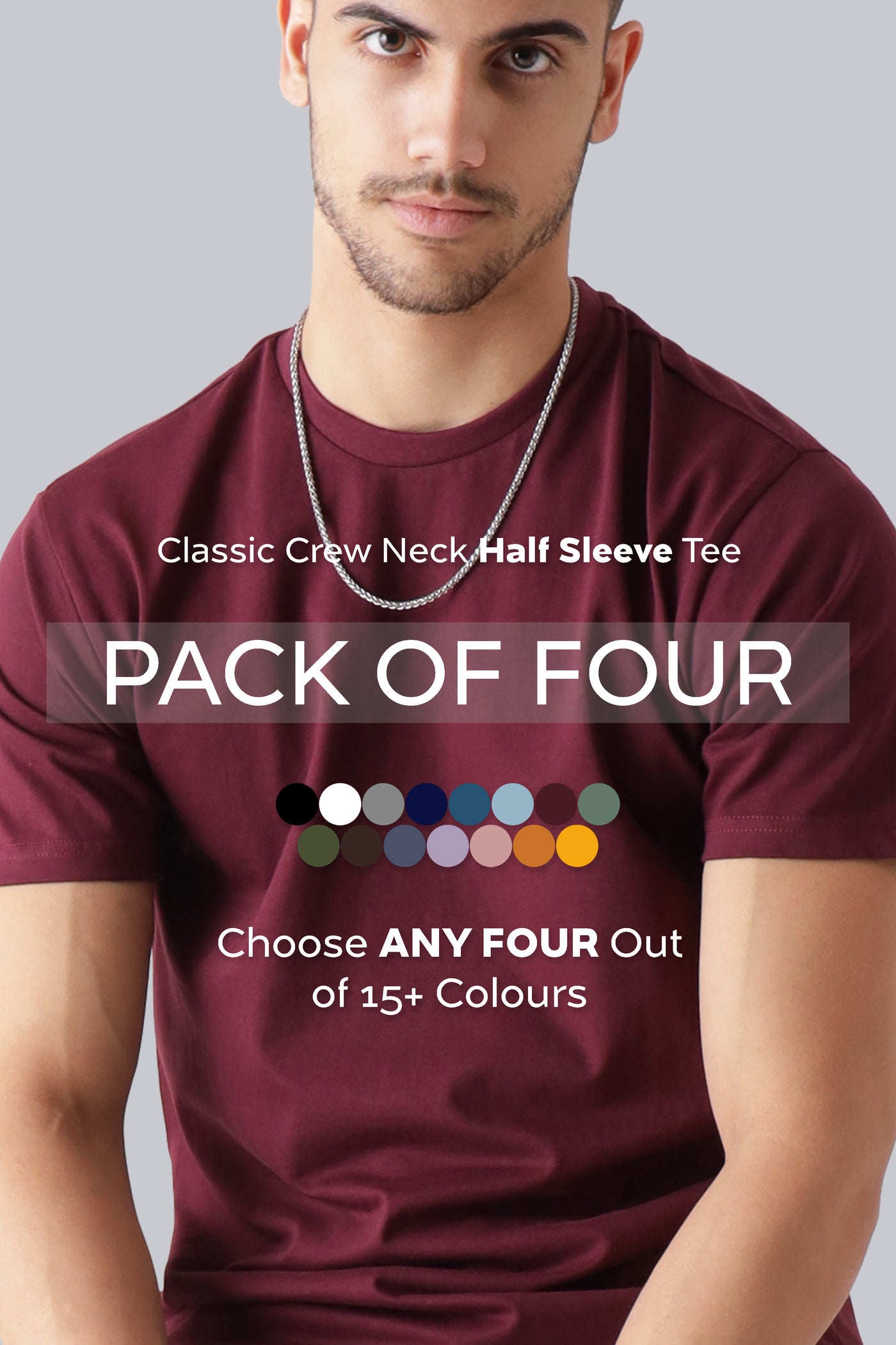 Pack of 4 - Crew Neck